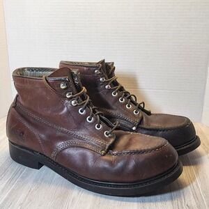 Lehigh Men's Brown Leather Safety Boots Size   11 Made in USA Steel toe work